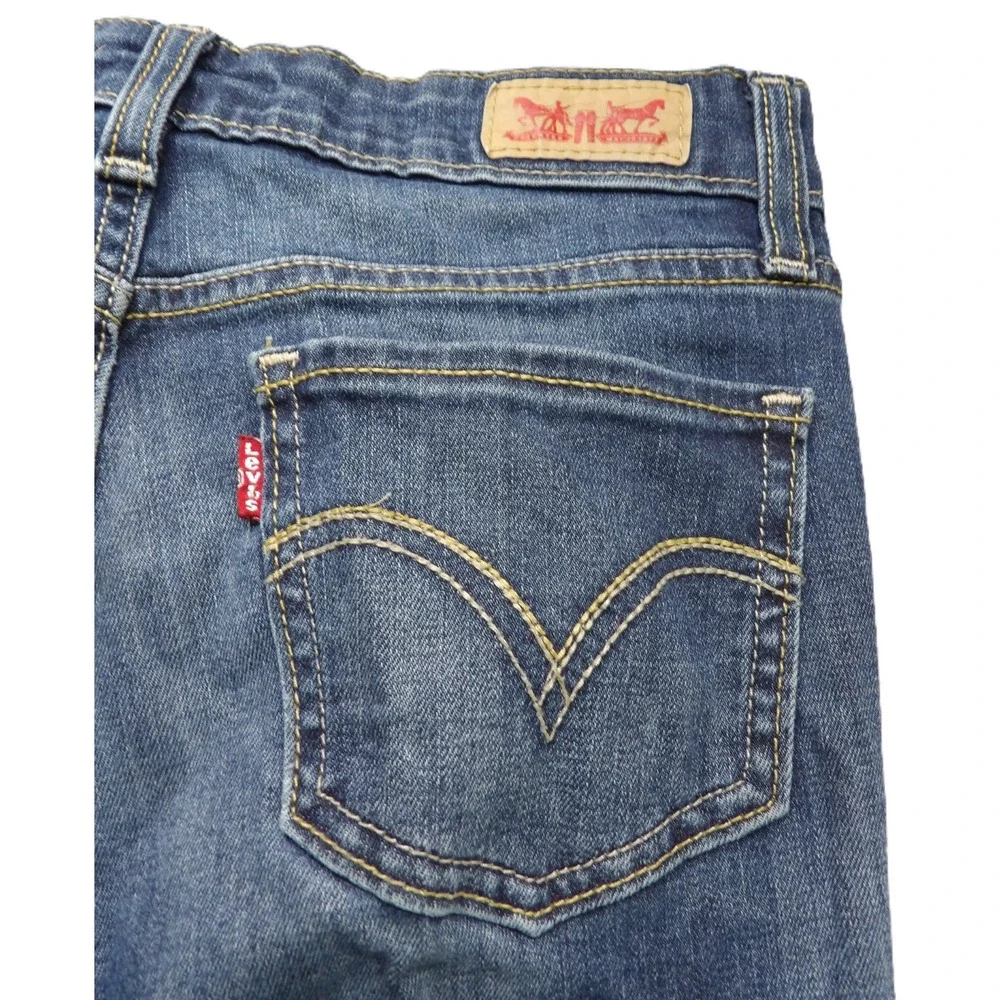 Levis 518 Superlow Jeans Women W25xL32 Blue Denim Flare Bootcut Low Rise Stretch